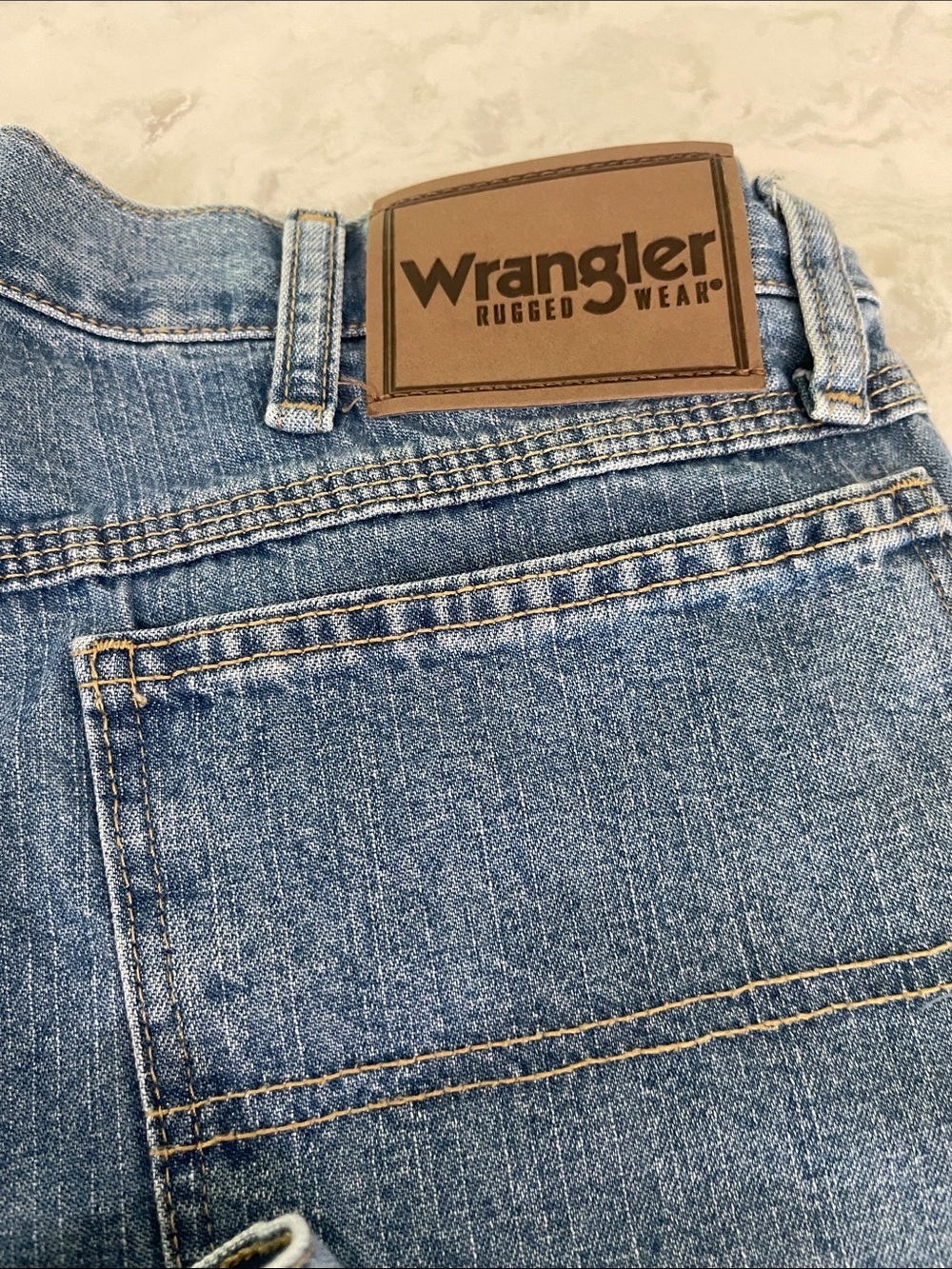 2 Wrangler carpenter rugged work cargo blue denim jeans size 36 x 34 - Picture 8 of 9